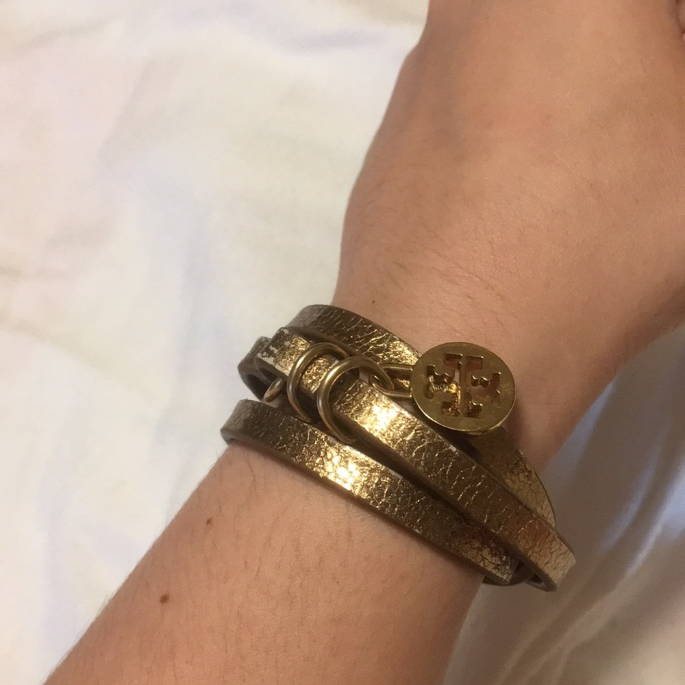 Tory Burch wrap metallic gold bracelet
